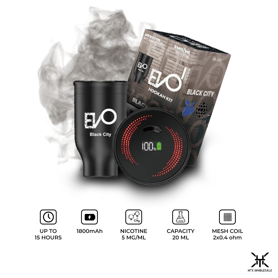 Evo Hookah Pods - Black City